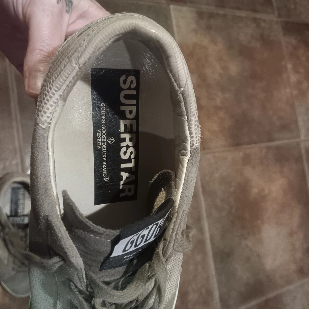 Golden Goose Tan Suede Sneakers with Cream Star - Picture 3 of 5